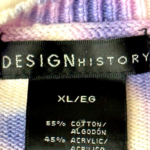Design History Tie dye purple pink blue white sweater cotton super smooth weave - Picture 8 of 11